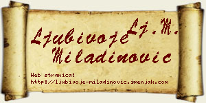 Ljubivoje Miladinović vizit kartica